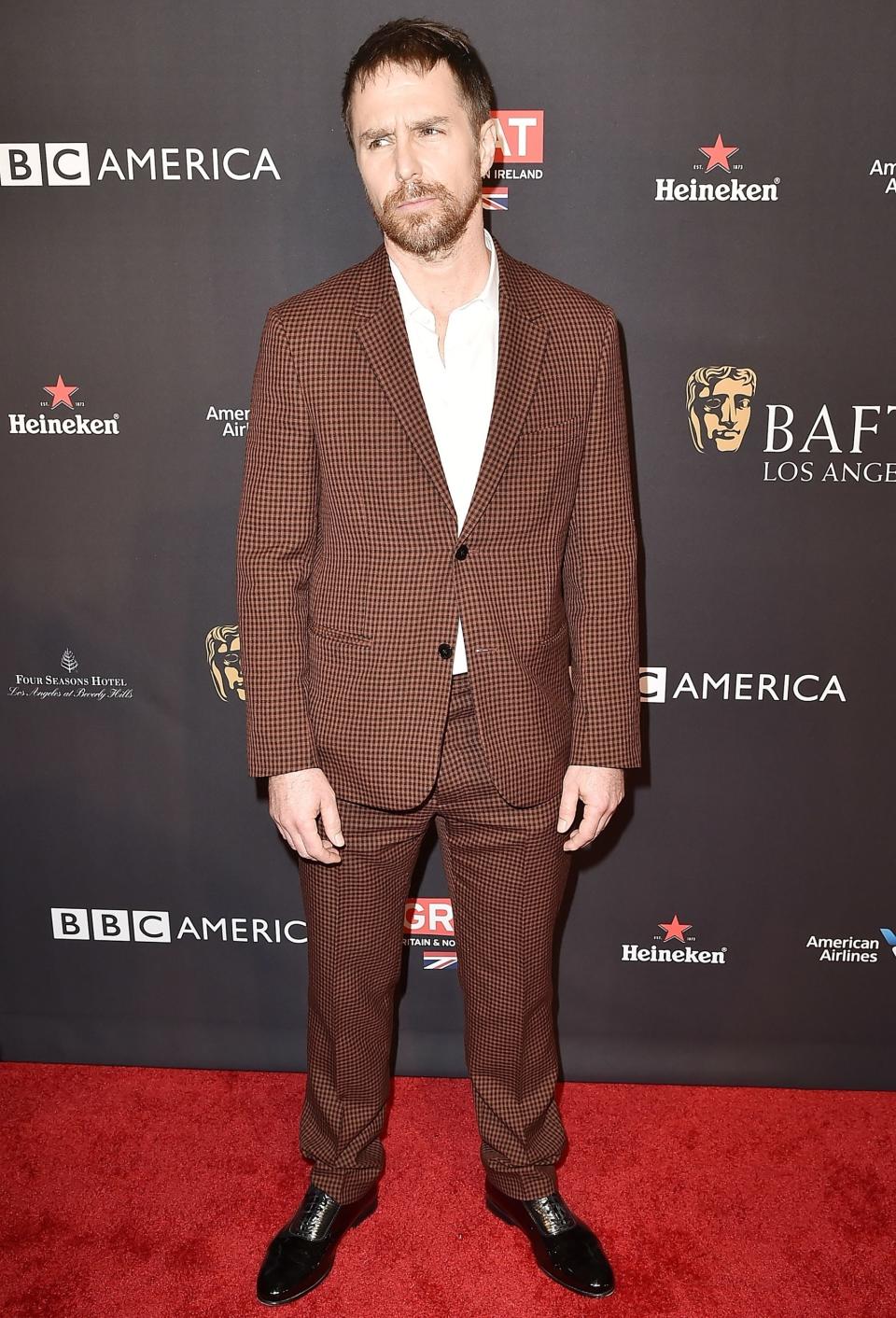 In Valentino at the BAFTA Los Angeles Tea Party on January 6, 2018