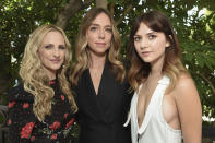 Actress Marlee Matlin, from left, director Sian Heder and actress Emilia Jones pose for a photo to promote the film "CODA" on Friday, July 30, 2021, at The London Hotel in West Hollywood, Calif. (Photo by Richard Shotwell/Invision/AP)