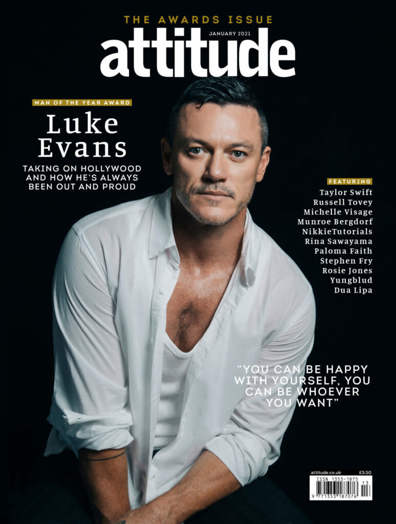 Luke on the cover of Attitude in 2020 (Image: Attitude)