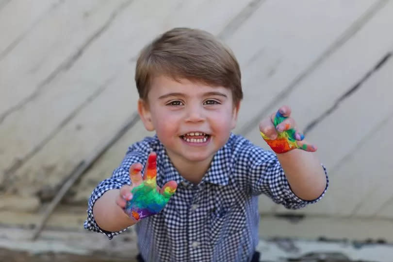 Before his second birthday, Prince Louis paid tribute to the NHS by creating his own rainbow painting