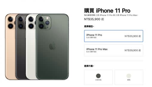 目前上台灣官網iPhone 、iPad Pro都只能購買兩台。（圖／翻攝自蘋果官網）