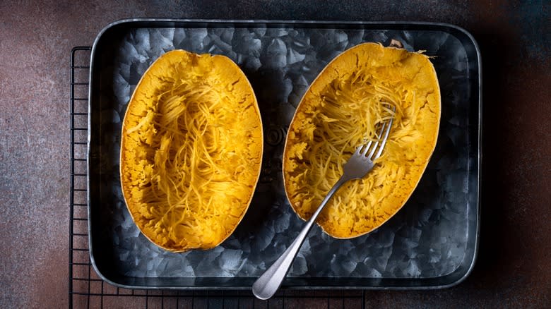 Spaghetti squash halves