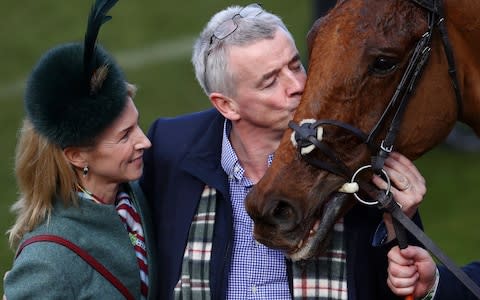 Michael O'Leary plants a kiss on the nose of Balko Des Flos - Credit: GETTY IMAGES