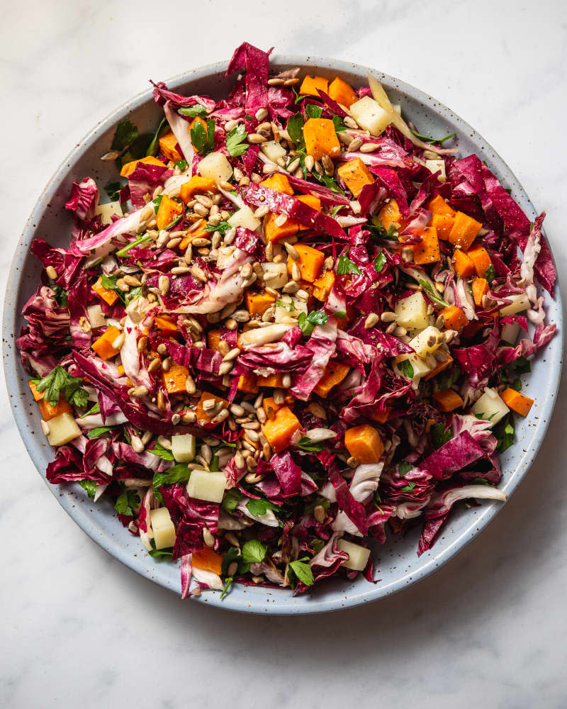 <span><a href="https://www.thekitchn.com/radicchio-salad-sweet-potato-manchego-seeds-22956007" rel="nofollow noopener" target="_blank" data-ylk="slk:Raw and Roasted Radicchio Salad with Sweet Potato, Manchego, and Crunchy Seeds;elm:context_link;itc:0;sec:content-canvas" class="link ">Raw and Roasted Radicchio Salad with Sweet Potato, Manchego, and Crunchy Seeds<br></a><br> Credit: Shelly Westerhausen</span> <span class="copyright">Credit: Shelly Westerhausen</span>