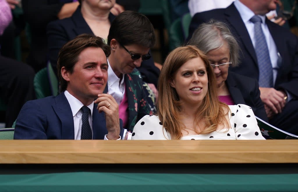 Edoardo Mapelli Mozzi and Princess Beatrice in the Royal Box at Wimbledon (John Walton/PA) (PA Wire)