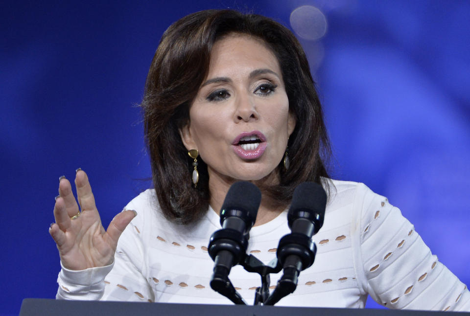 Judge Jeanine Pirro of FOX News Network makes remarks to the Conservative Political Action Conference (CPAC) at National Harbor, Maryland, February 23, 2017.
Politicians, pundits, journalists and celebrities gather for the annual conservative event to hear speakers, network and plan agendas for the new President Trump administration.    / AFP / Mike Theiler        (Photo credit should read MIKE THEILER/AFP/Getty Images)