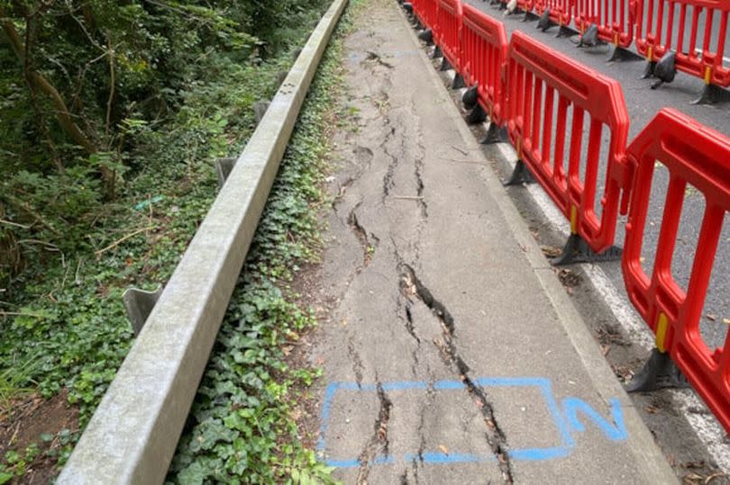 Drivers are facing months of disruption after cracks in a footpath prompted urgent safety repairs on the A36