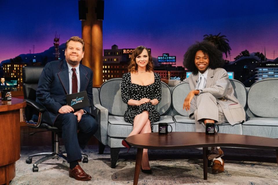 Corden, Ricci and Harris on ‘The Late Late Show.’ - Credit: Courtesy of CBS
