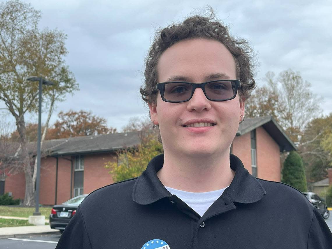 Leawood voter RJ Haskin, a 23-year-old who works in data management, voted for Republican candidates including Derek Schmidt, Amanda Adkins and Johnson County Commissioner Charlotte O’Hara. He said would want leaders who support gun rights and further restrict abortion rights