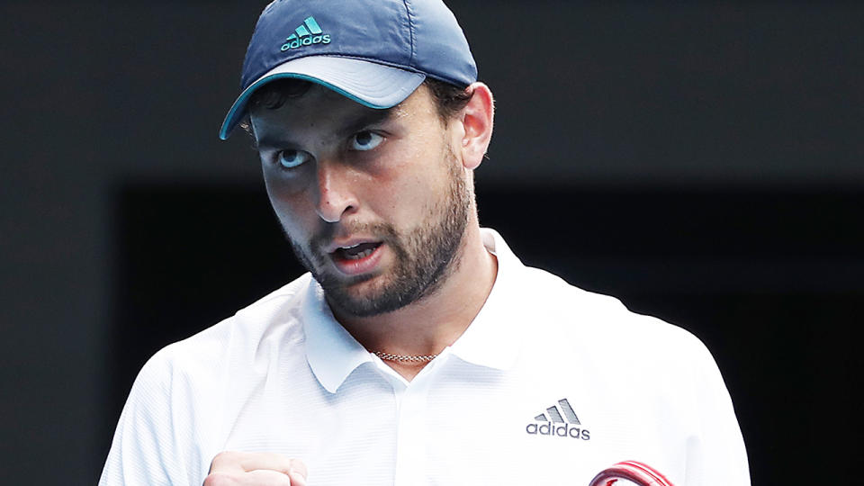 Aslan Karatsev of Russia has advanced to the Australian Open semi finals after defeating Grigor Dimitrov. (Photo by Daniel Pockett/Getty Images)