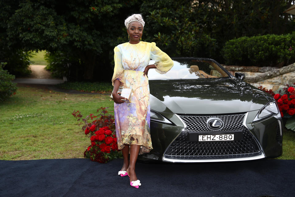 SYDNEY, AUSTRALIA - OCTOBER 27: Suzan Mutesi attends the 2020 Melbourne Cup Carnival Sydney Launch on October 27, 2020 in Sydney, Australia. (Photo by Don Arnold/WireImage)