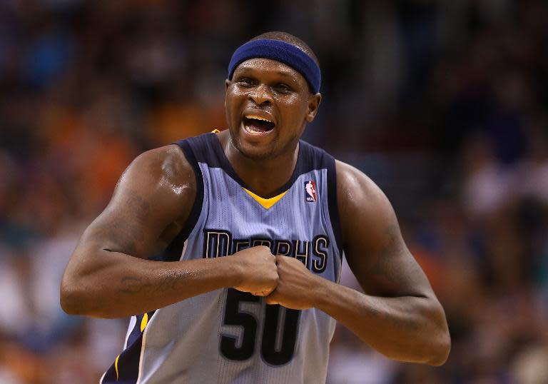 Zach Randolph of the Memphis Grizzlies during the second half of the NBA game against the Phoenix Suns at US Airways Center on April 14, 2014 in Phoenix, Arizona
