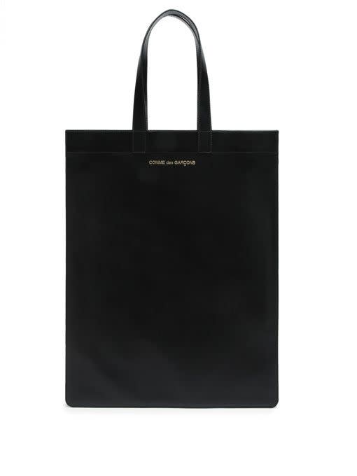 Logo-Stamped Leather Tote Bag