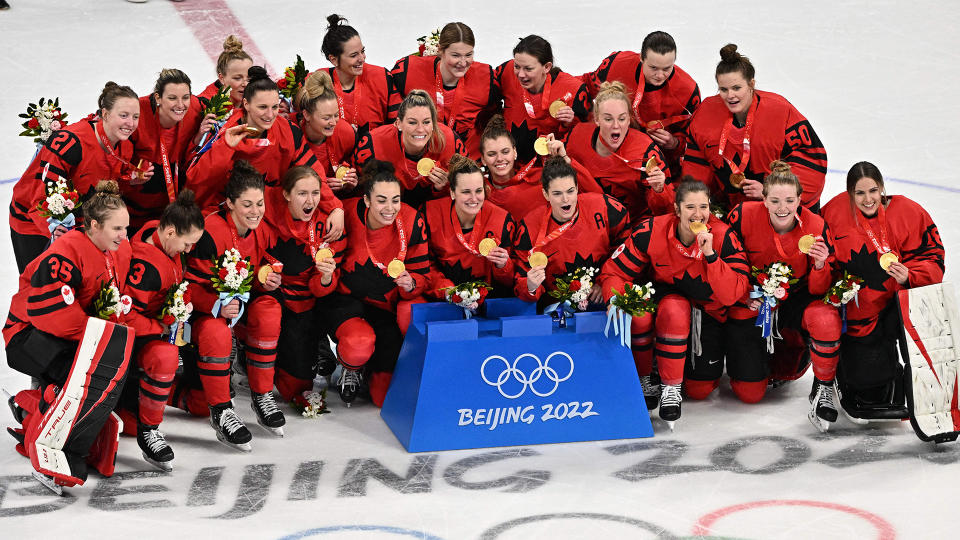 There was no stopping Canada at the Beijing Olympics. (Photo by ANTHONY WALLACE/AFP via Getty Images)