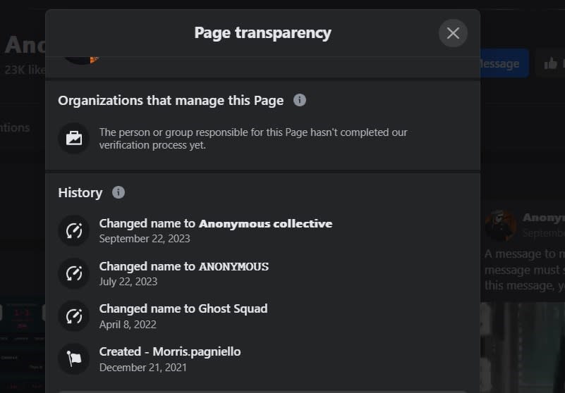 <span>Screenshot of the page's transparency information, taken on April 3, 2024. </span>