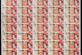 An uncut sheet of £50 notes (Spink Auctioneers)