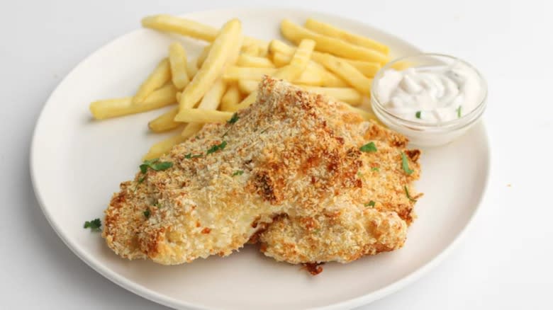 Crispy cod with fries