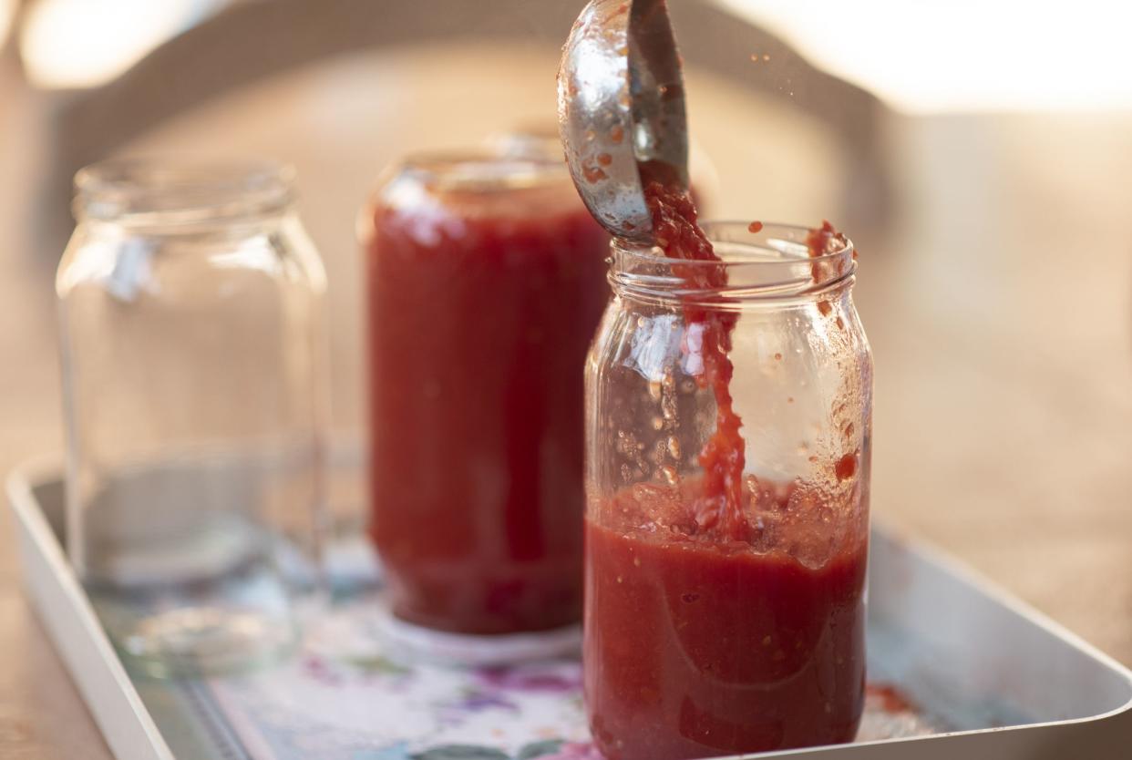 Preparing Homemade Tomato Sauce