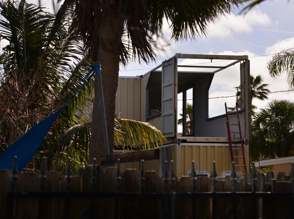 Construction halted on the ‘man cave’ under construction on Diane Circle in an unincorporated enclave between Indian Harbour Beach and Indialantic, waiting for the results of the hearing.