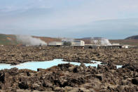 The Blue Lagoon in Reykjanes is pictured with the Svartsengi geothermal power plant in the background, Iceland June 7, 2016. REUTERS/Jemima Kelly