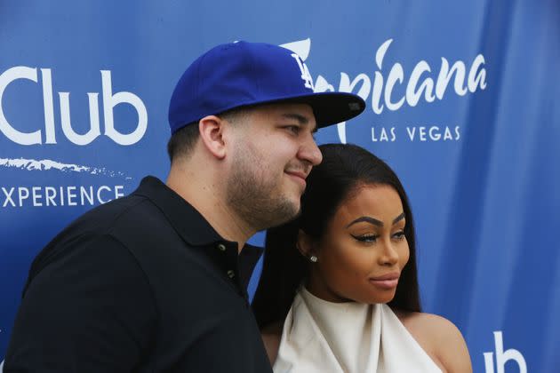 Rob Kardashian and Blac Chyna pose for photos in 2016, the year their daughter was born.  (Photo: Gabe Ginsberg via Getty Images)