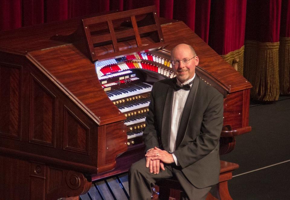 David Peckham at the Clemens Center organ.