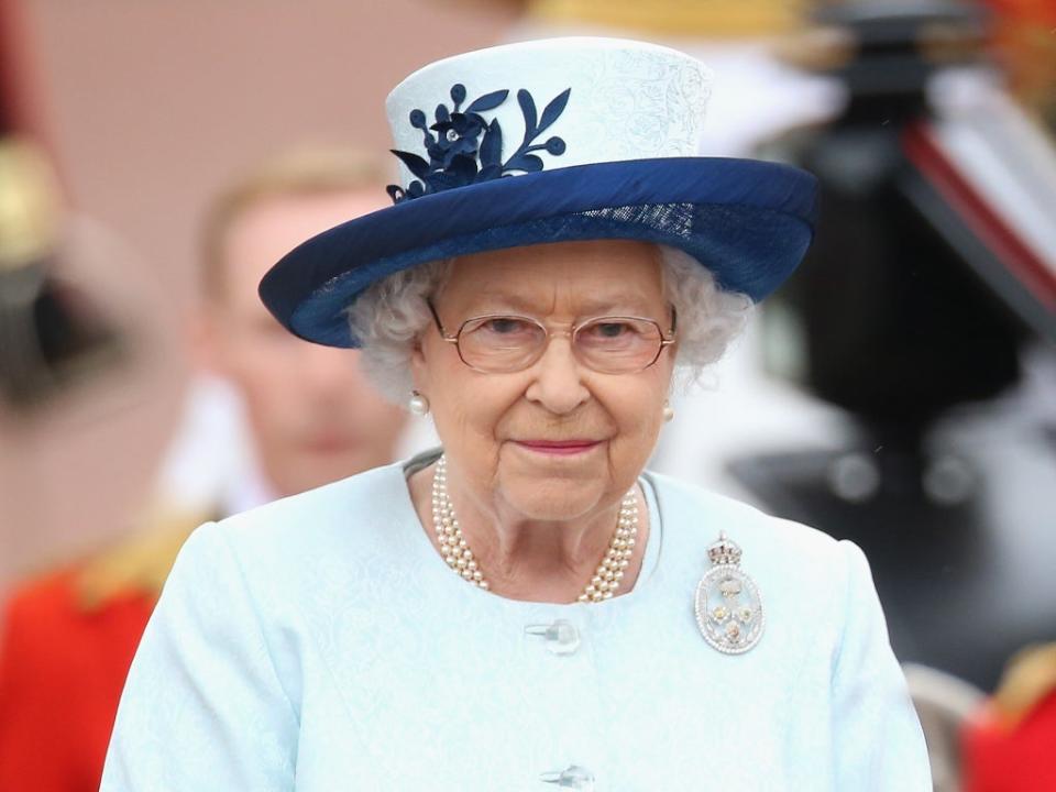 The Queen during the 2014 Trooping the Colour parade (Getty)