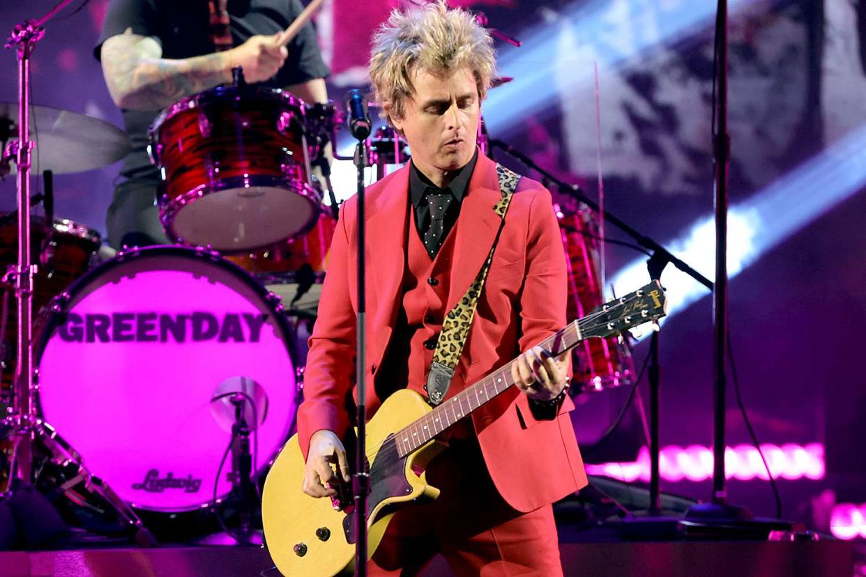 <p>Kevin Winter/Getty</p> Billie Joe Armstrong of Green Day performs in 2024