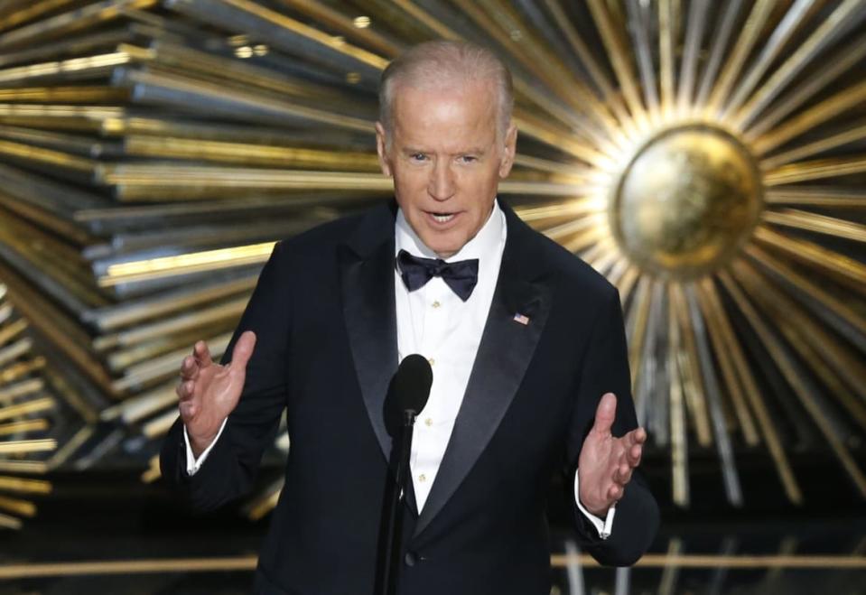 <div class="inline-image__caption"><p>U.S. Vice-President Joe Biden introduces singer Lady Gaga after making a plea to prevent sexual abuse at the Oscars in 2016. </p></div> <div class="inline-image__credit">Reuters</div>