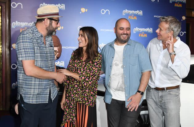 <p>Kad Merad, Jenifer, Jérôme Commandeur et Franck Dubosc à l'avant-première de "Playmobil, Le Film", le 23 juin 2019.</p>