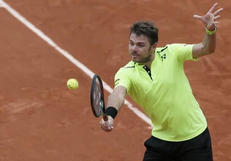 Tennis - French Open - Roland Garros - Switzerland's Stan Wawrinka vs Czech Republic's Lukas Rosol Paris, France - 23/05/16. Switzerland's Stan Wawrinka returns the ball. REUTERS/Gonzalo Fuentes