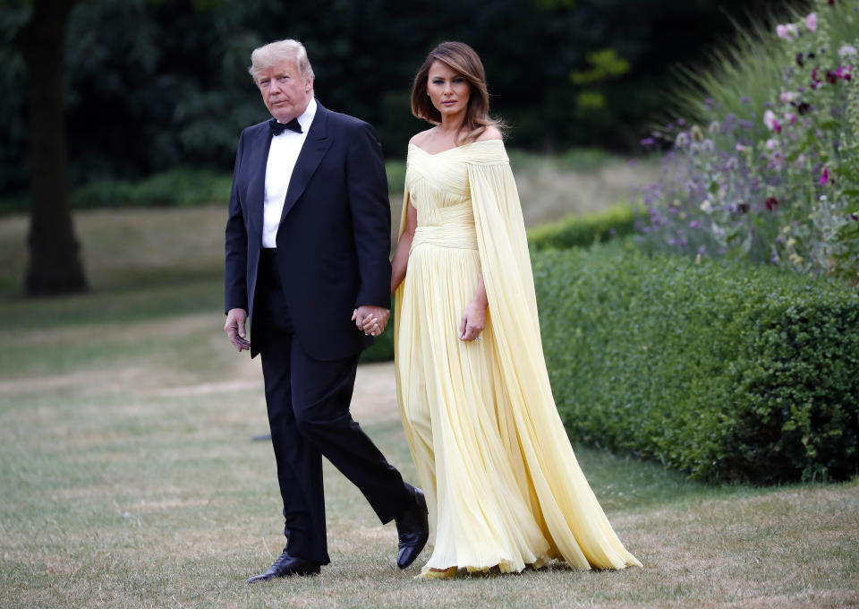 Melania Trump’s dress has been compared to that of a Disney princess. Photo: AAP