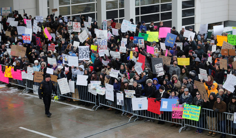 Protests at U.S. airports over travel ban