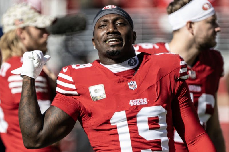San Francisco 49ers wide receiver Deebo Samuel totaled 11 touches for 96 yards from scrimmage against the Detroit Lions on Sunday in Santa Clara, Calif. File Photo by Terry Schmitt/UPI