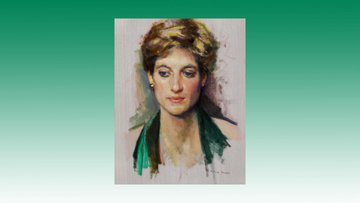 Nelson Shanks' portrait of the late Princess Diana sold for $201,600 — more than 10 times its highest estimate of $20,000. (Sothebys / NBC News)