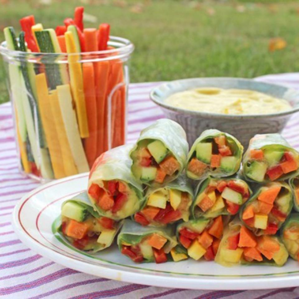 Fresh Spring Rolls with Mango Dipping Sauce