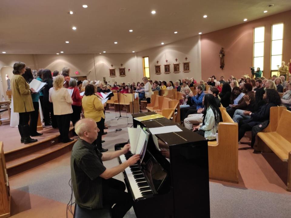World Singing Day was celebrated at St. Paul's Roman Catholic Church in St. John's. The Bella Nova choir and the Black Heritage NL choir, came together to sing, accompanied by pianist Bill Brennan.
