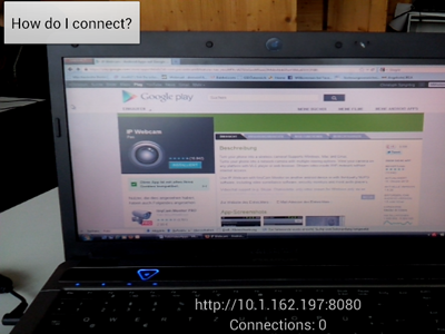 "IP Webcam" macht das Handy zur Überwachungskamera. (Bild: Screenshot)