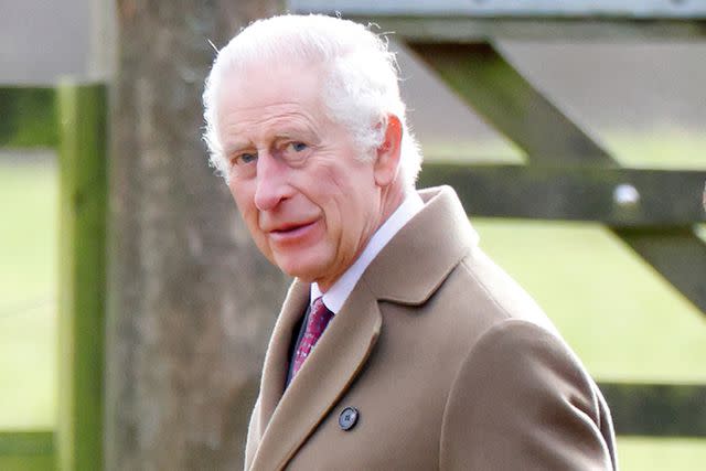 <p>Max Mumby/Indigo/Getty</p> King Charles attends Sunday service at the Church of St Mary Magdalene on February 4.