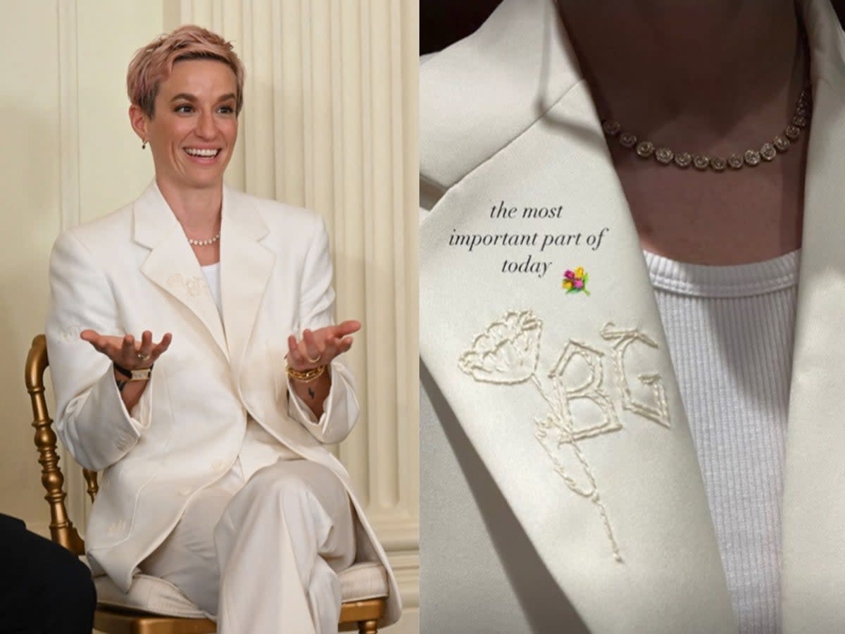 Megan Rapinoe wears tribute to Brittney Griner during Presidential Medal of Freedom awards ceremony (Getty / Instagram)