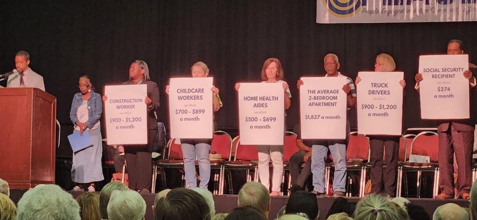 A coalition of religious congregations called on local officials to improve policing, affordable housing and mental health at its annual action assembly on Monday, April 8, 2024.