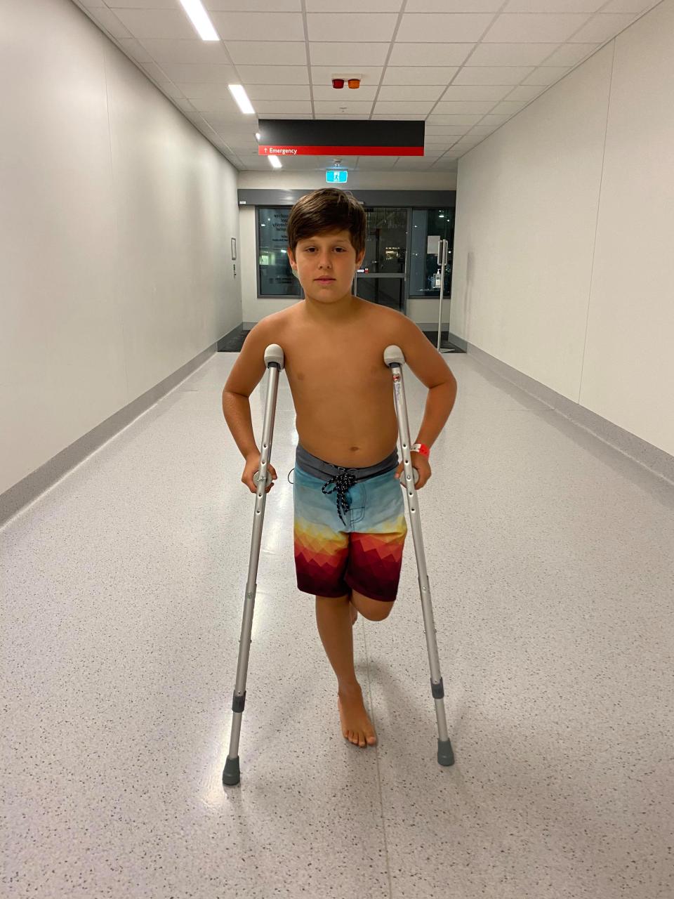 The nine-year-old thought he was going to die after being bitten by a stonefish. Source: Supplied