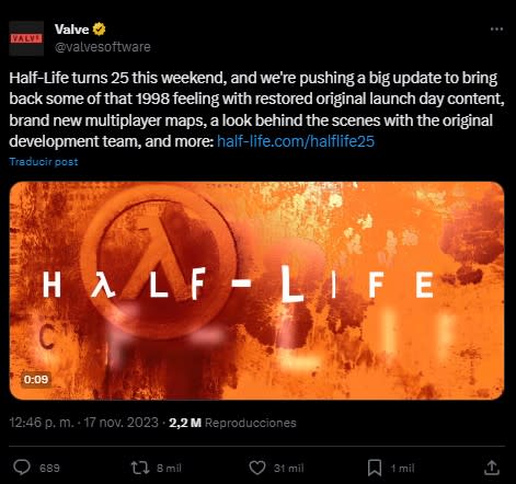 Puedes conseguir Half-Life gratis por tiempo limitado