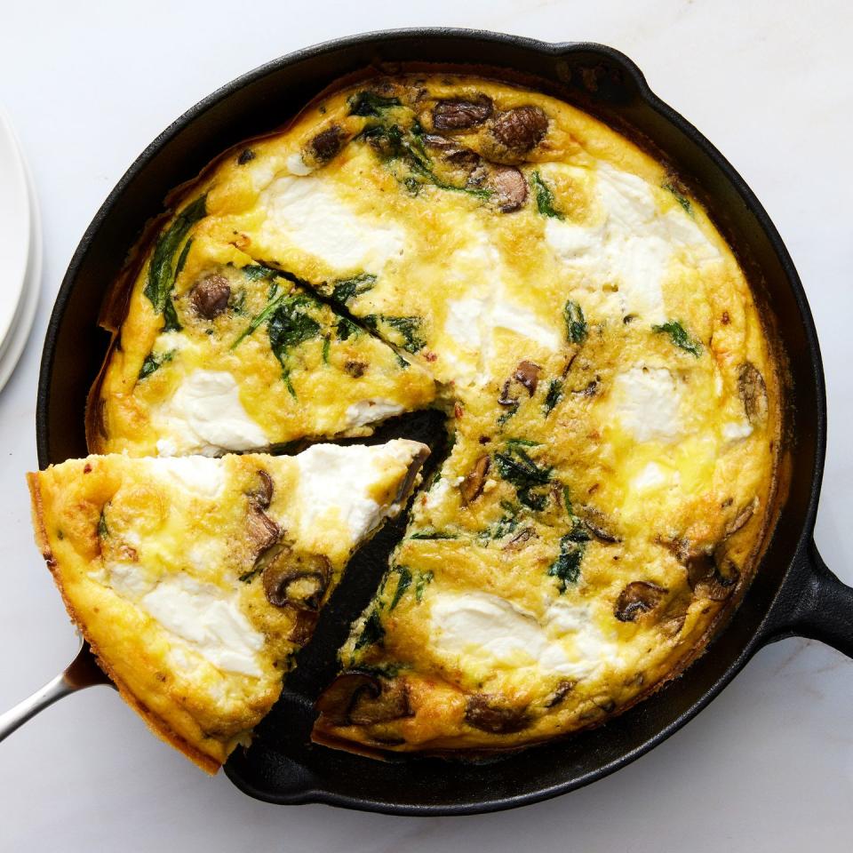 frittata with spinach mushrooms and ricotta