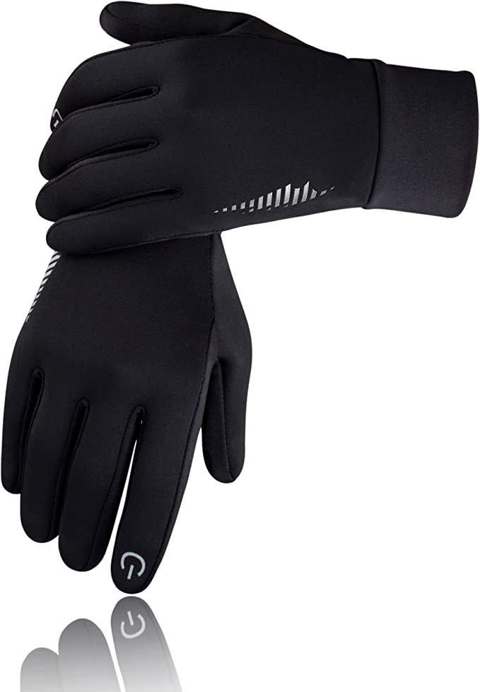 Slim and sporty, these unisex running gloves are made from polyester and spandex with a warm flannel lining. They feature a reflective pattern for extra visibility when running or cycling at night and silicone lines across the palm for a better grip on your devices. They come in unisex sizes S-XXL. Promising review: 