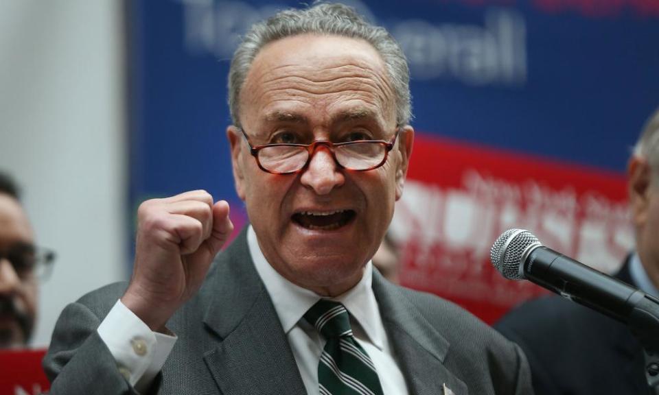 Senator Chuck Schumer also talked about watching a New York Yankees baseball game alongside a man who wore pro-Trump clothing.