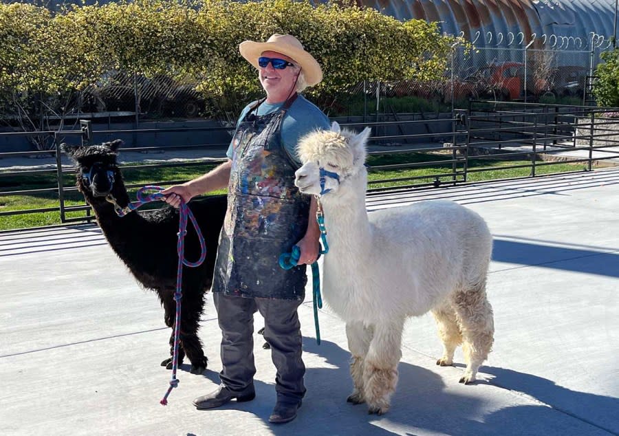 <em>Steve Spann with Marley, left, and Olaf. (Greg Haas / 8NewsNow)</em>