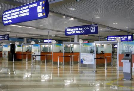An arrival area is seen in Boryspil airport outside Kiev, Ukraine, March 21, 2012. REUTERS/Gleb Garanich/Files