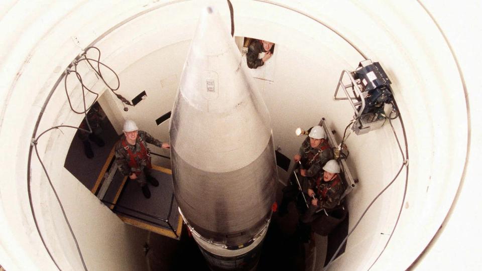 A Minuteman III missile in its silo. <em>USAF</em>