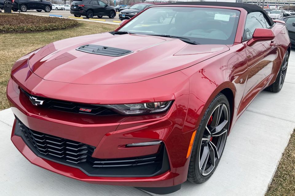 A 20-year-old man in Florida was arrested after police said he drove his father's Camaro nearly 200 mph. This file photo shows a 2024 Chevy Camaro 2SS Convertible.